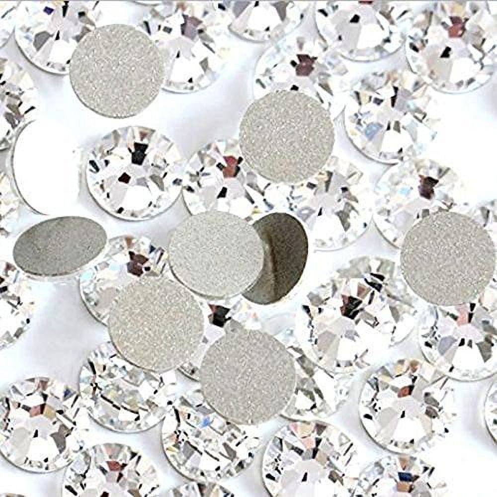 Jollin Glue Fix Crystal Flatback Rhinestones Glass Diamantes Gems for Crafts Decorations Clothes Shoes 7.2mm SS34 288pcs