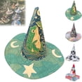 thumbnail image 1 of Jollup Halloween Witch Hat | Handcrafted Folk Art Hat, Adult Vintage Cottagecore Halloween Witch Hats, Renaissance Witchy Vibes, 1 of 9