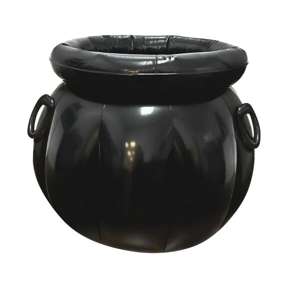 Jollup Inflatable Black Cauldron Beverage Coolers For Halloween Party Decorations, Large Witch Pot Prop, Trick Or Treat Candy Holder, Durable And Reusable, 22 Inch Diameter