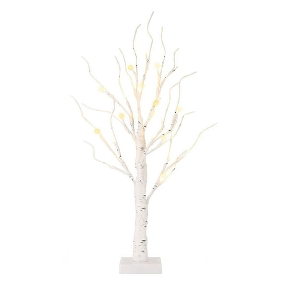 Jollup LED Lighted Birch Christmas Tree- Warm White Battery Fairy Lights 24"