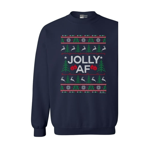 Jolly AF Christmas Holidays Funny DT Crewneck Sweatshirt