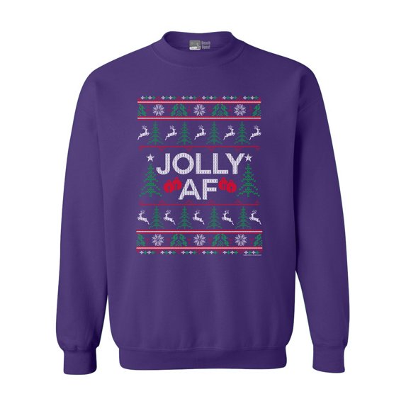 Jolly AF Christmas Holidays Funny DT Crewneck Sweatshirt