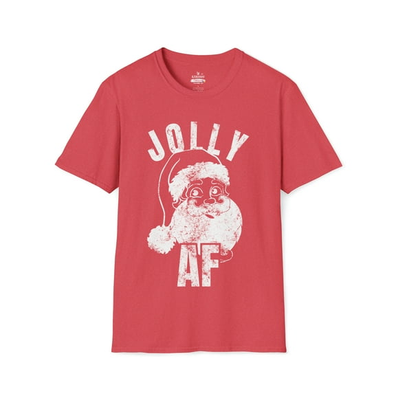 Jolly AF Funny Santa Claus Christmas Shirt Graphic-Unisex Soft Novelty Tee