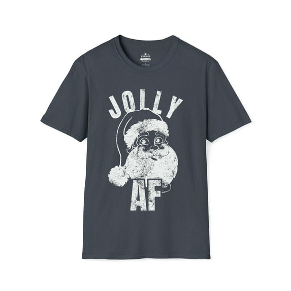 Jolly AF Funny Santa Claus Christmas Shirt Graphic-Unisex Soft Novelty Tee