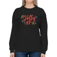 thumbnail image 1 of Jolly Af Christmas Holiday Women's Sweatshirt, 1 of 4