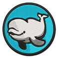 thumbnail image 1 of Jolly Beluga Whale Applique Multi-Color Embroidered Hook & Loop Patch - 2.0 Inch Mini, 1 of 5