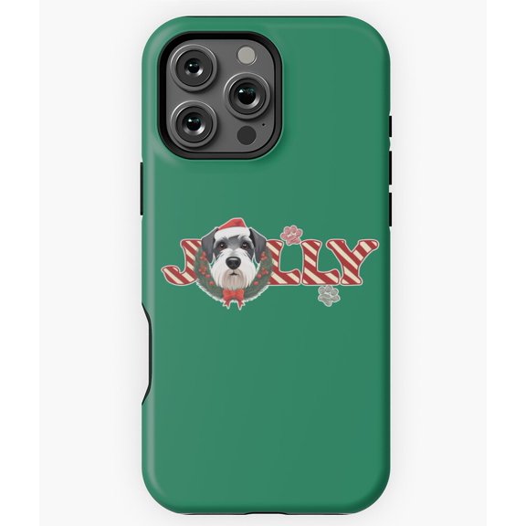 Jolly Christmas Miniature Schnauzer Phone Case for iPhone 16 15 14 13 12 11 Pro Max
