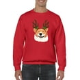 thumbnail image 1 of Jolly Corgi Reindeer Antlers Sweatshirt Men -Image by Shutterstock, Male Small, 1 of 4