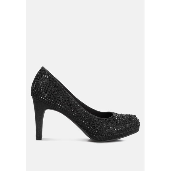 Jolly Exquisite Rhinestone-Embellished Stiletto Pumps