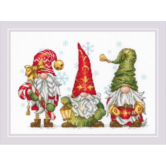 RIOLIS Counted Cross Stitch Kit 11.75"X8.25"-Jolly Gnomes