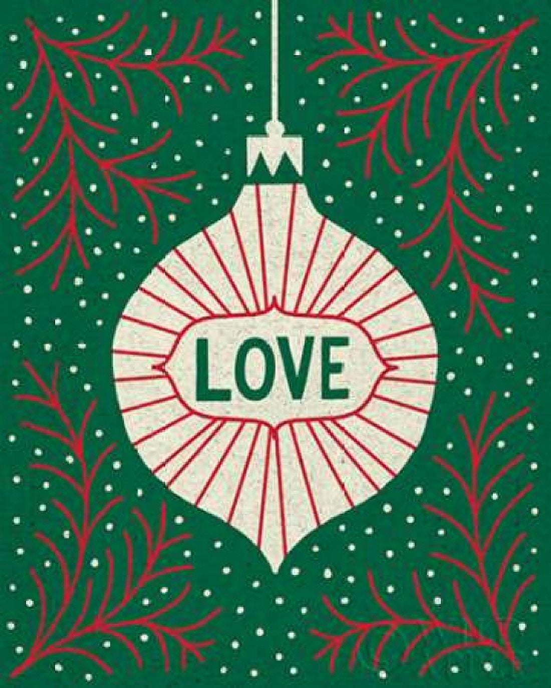 Jolly Holiday Ornaments Love Canvas Art - Michael Mullan (24 x 30)