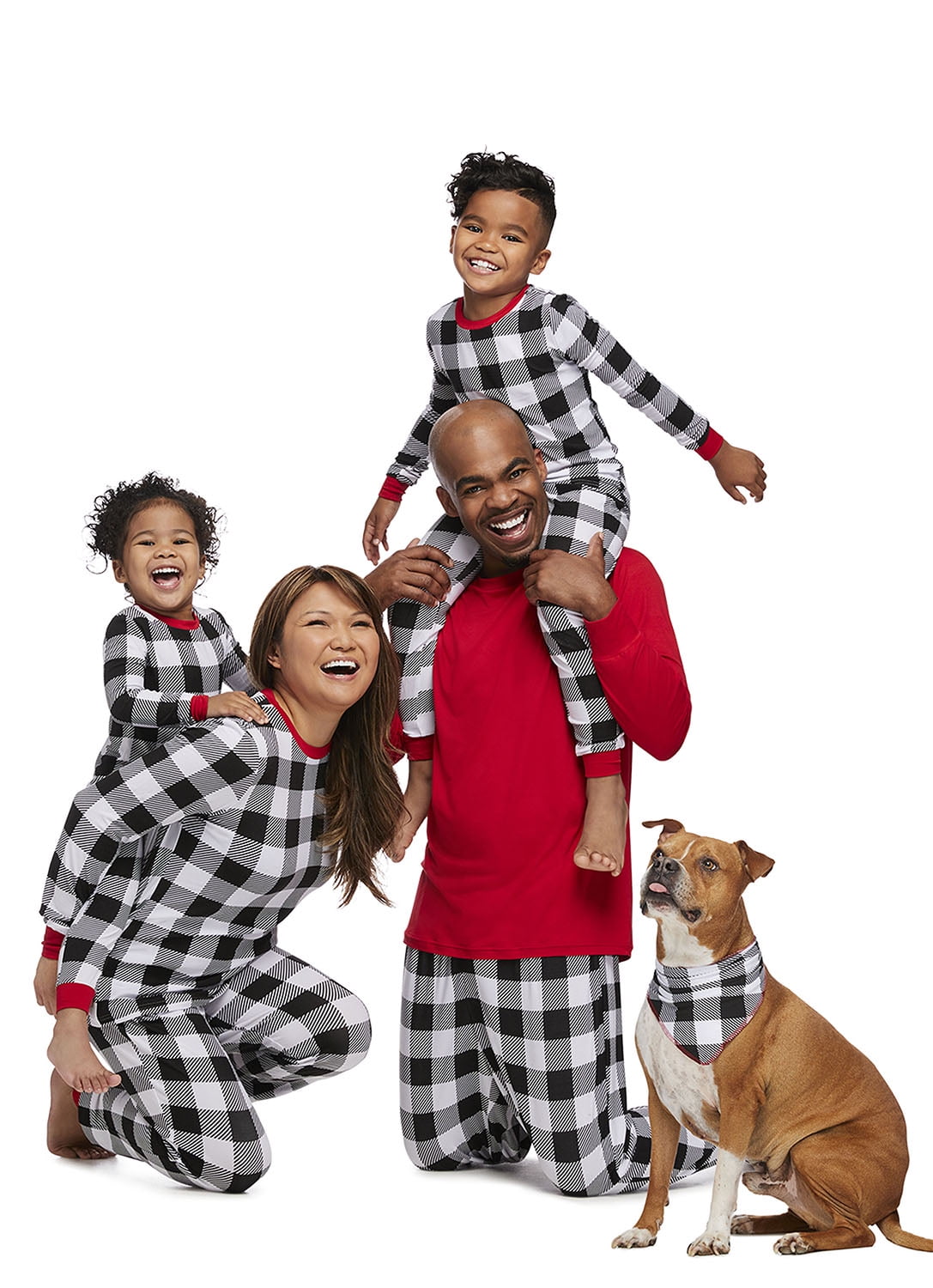 Jolly Jammies Black and White Buffalo Check Matching Family