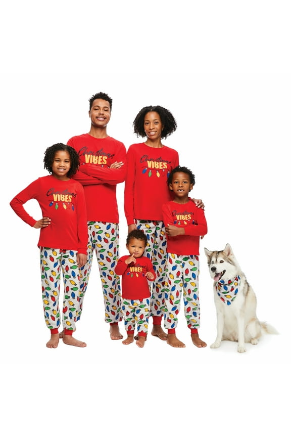 Boys and Girls Unisex Matching Family Pajamas Christmas Sleepwear Set, 2-Piece, Sizes XS-XL
