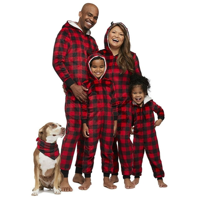 Jolly Jammies Men's Buffalo Plaid Matching Family Pajamas Union Suit