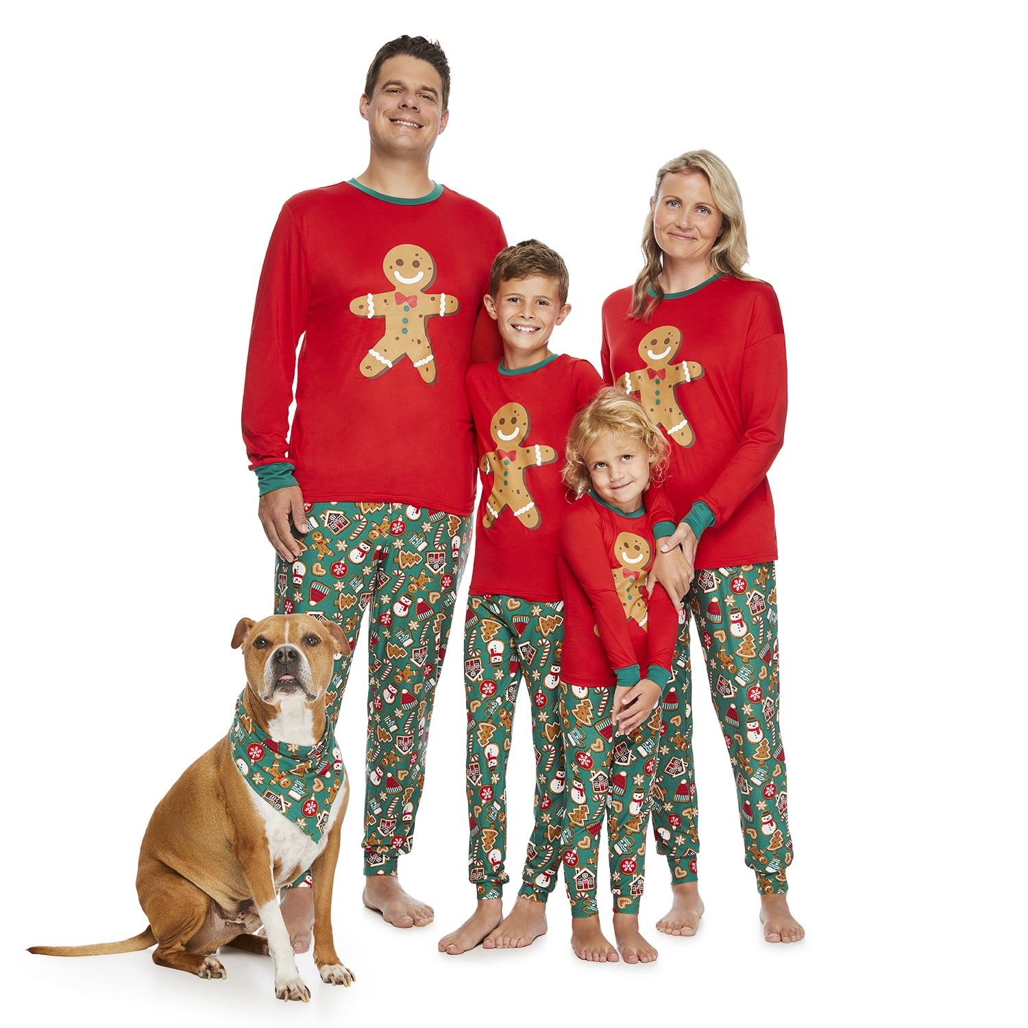 Jolly Jammies Men's Gingerbread Holiday Matching Family Pajamas Set, 2 ...