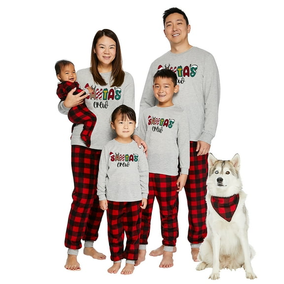 Jolly Jammies Men's Holiday Grey Christmas Matching Family Pajamas Set, 2-Piece, Sizes S-XXL