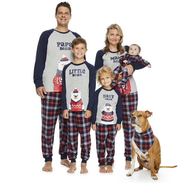 Jolly Jammies Men's Plaid Bear Holiday Matching Family Pajamas ...