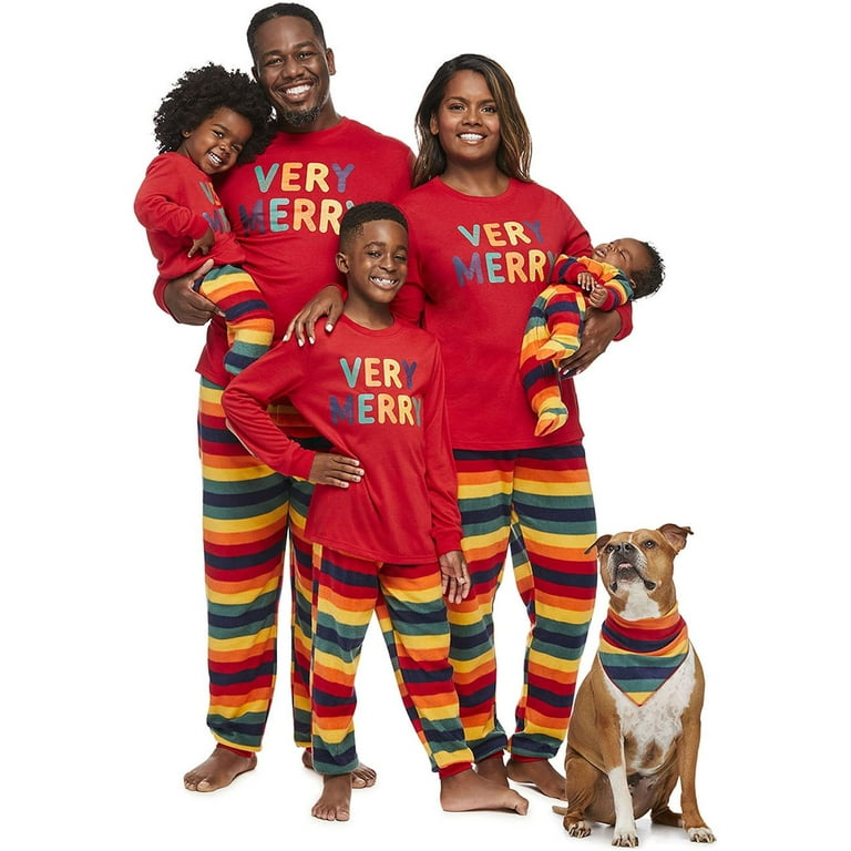 Jolly Jammies Men's Stripes Holiday Matching Family Pajamas Set, 2-Piece,  Sizes S-3XL