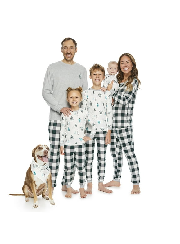 Jolly Jammies Pet Holiday Tree Print Matching Family Pajamas Bandana