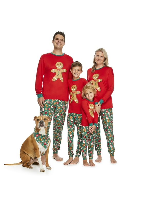 Jolly Jammies Toddler Unisex Gingerbread Matching Family Pajamas Set, 2-Piece, Sizes 2T-5T