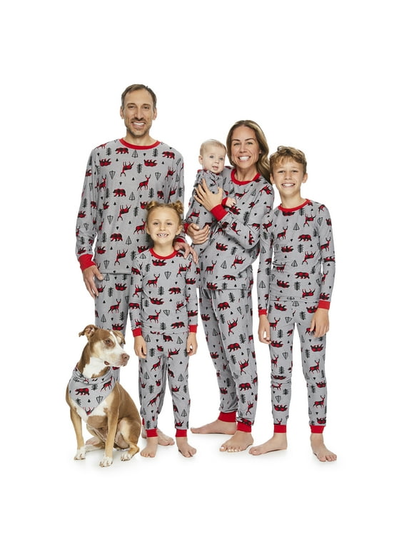Jolly Jammies Women’s Reindeer and Bears Matching Family Pajamas Set, 2-Piece, Sizes S-3XL
