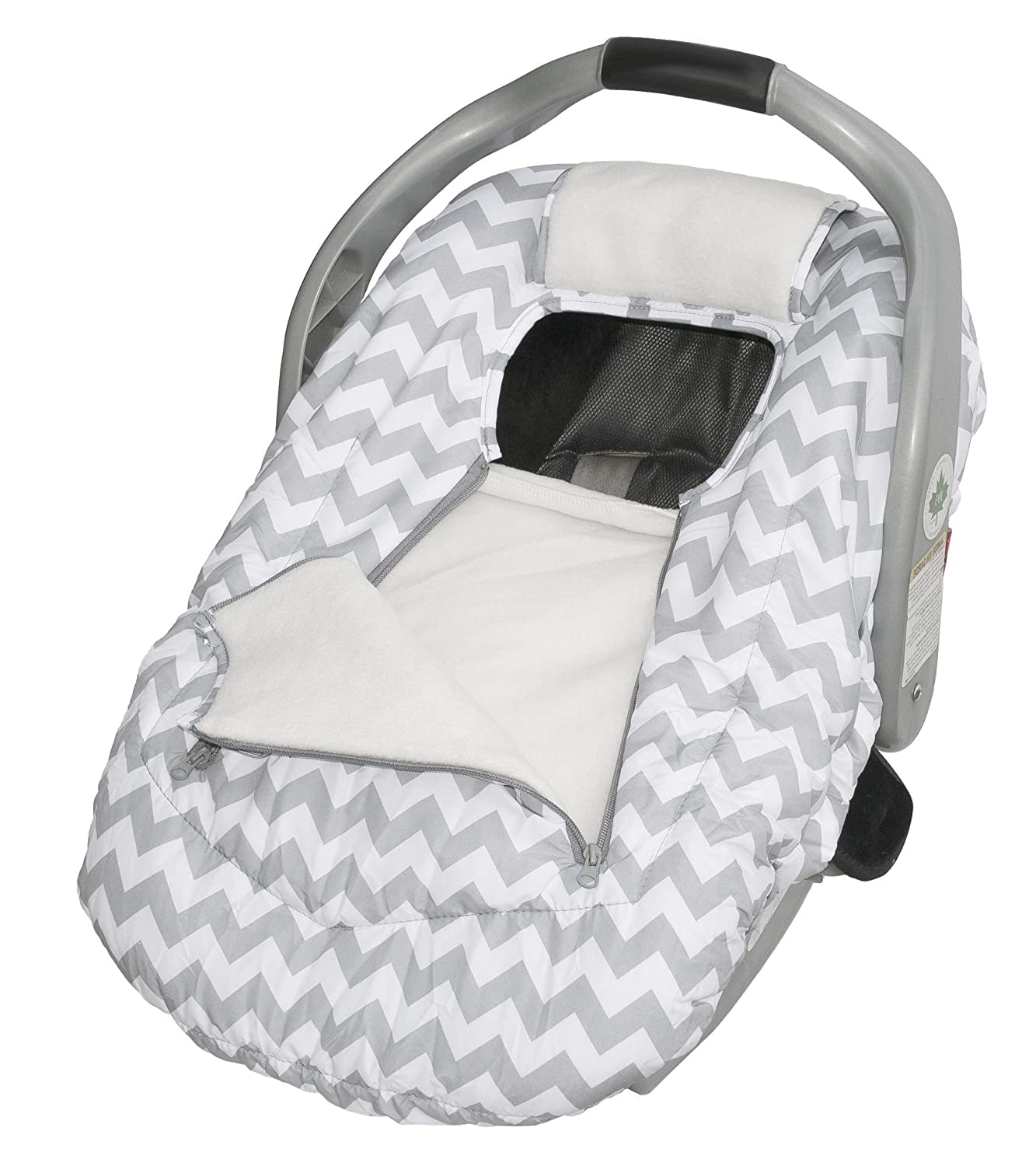 Jolly Jumper Arctic Sneak-A-Peek Infant CarSeat Cover with Attached  Blanket, Weatherproof (Gray Chevron)