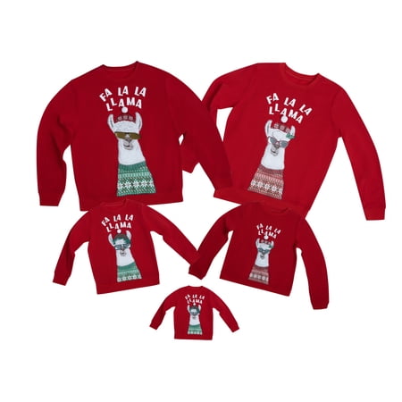 Jolly Knits Fa La La Llama Family Christmas Fleece Pet Sweatshirt