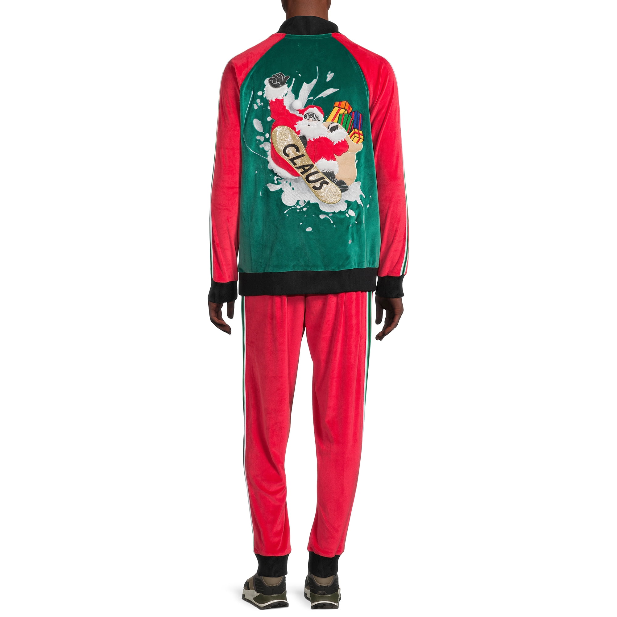 Jolly Knits Men's Ugly Christmas Tracksuit Set, 2 Piece Outfit Set