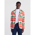 thumbnail image 1 of Jolly Knits Men's Christmas Holiday Print Suit Jacket Blazer, Sizes XS-3XL, 1 of 6