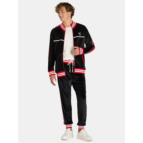 Jolly Knits Men's and Big Men's Velour Christmas Tracksuit Set, 2-Piece, Sizes S-3XL
