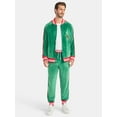 thumbnail image 1 of Jolly Knits Men's and Big Men's Velour Christmas Track Jacket and Pants Set, 2-Piece, Sizes S-3XL, 1 of 5