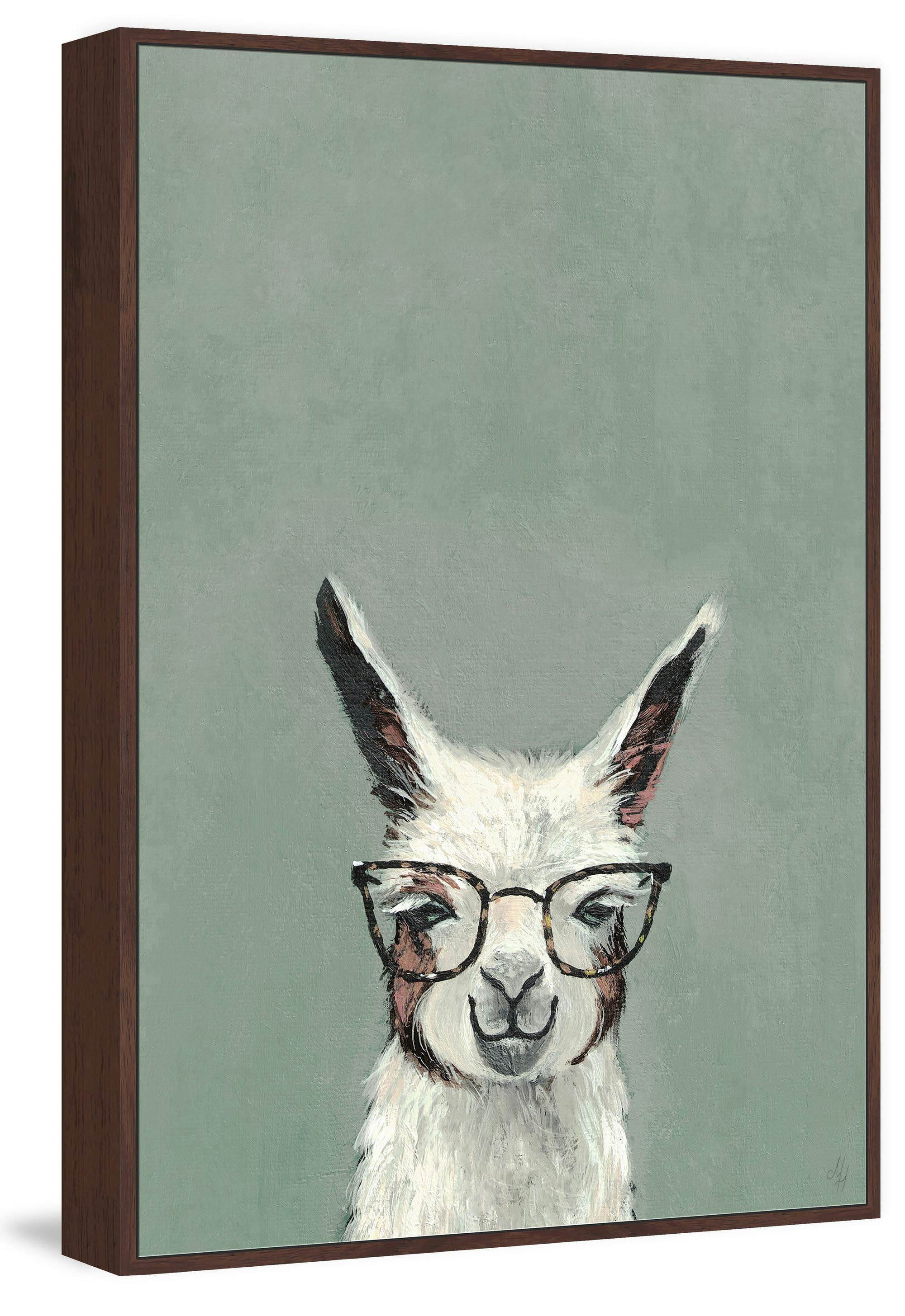 Jolly Llama II Floater Framed Painting Print on Canvas