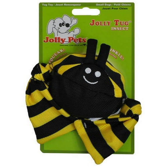Jolly Pet Tug Bumble Bee Dog Squeaky Toy, Medium