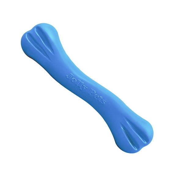 Jolly Pets Jolly Chew Bone 8 inch BLUE Rubber Chew Toy for Dogs