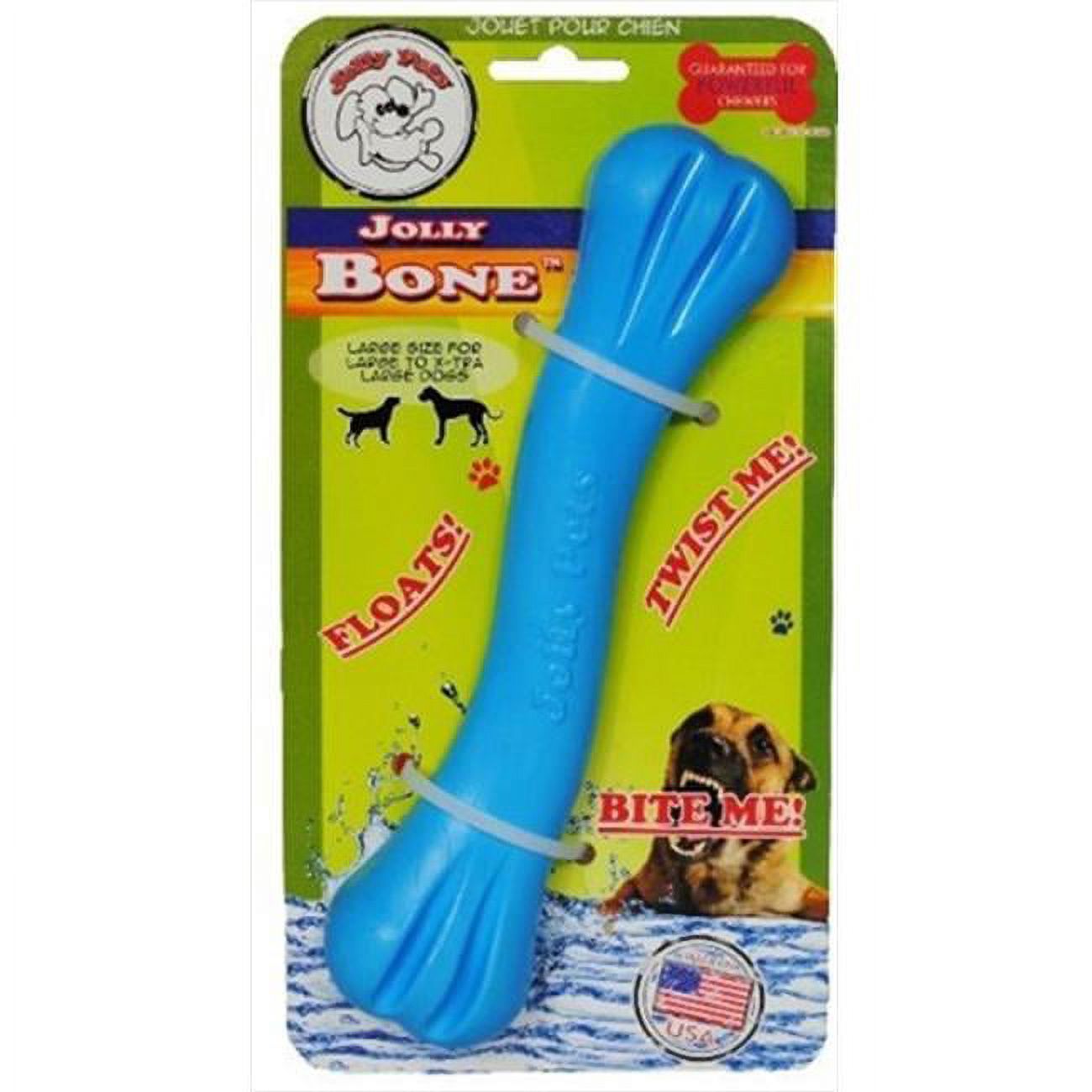 Jolly Pets Jolly Bone Dog Toy, 8", Blue