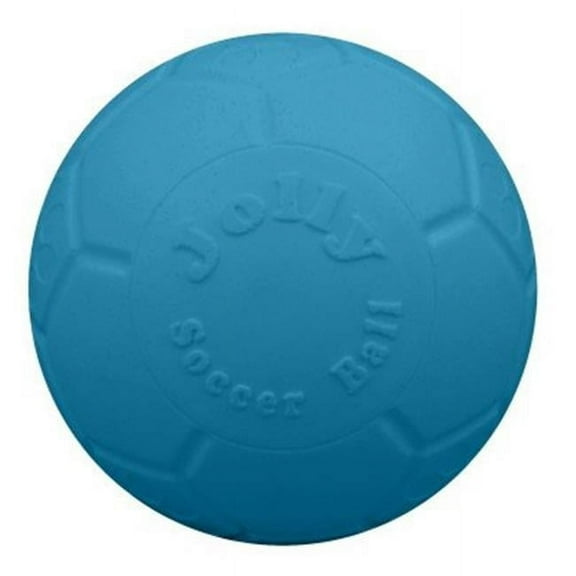 Jolly Pets Soccer Ball Blue 8 inch Unscented Rubber Chew Toy for Dogs