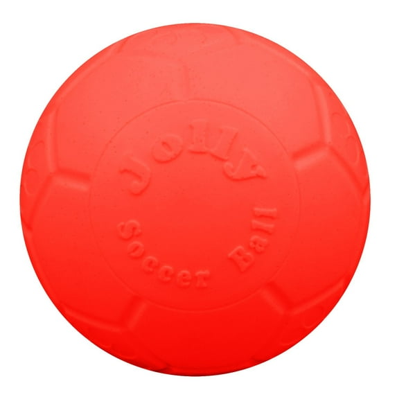 Jolly Pets Soccer Ball Orange 8 inch Vanilla Scented Rubber Chew Toy for Dogs