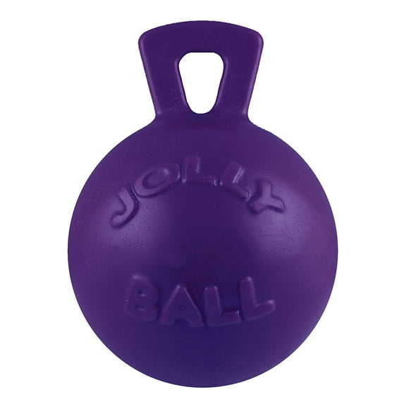 Jolly Pets Tug-N-Toss 10 inch Purple Rubber Ball with Handle Chew Toy for Dogs