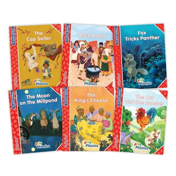 Jolly Phonics Folktales Red Readers (Level 1) Complete Set (1-6): In Print Letters (American English Edition), (Paperback)