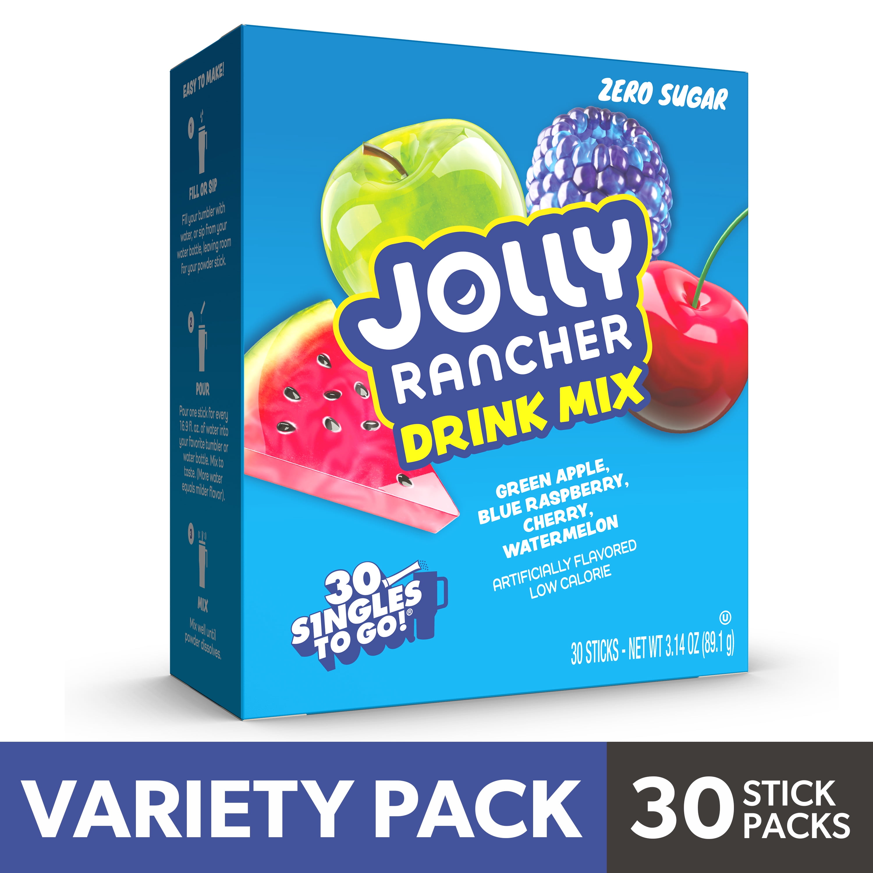 Jolly Rancher Sugar-Free Drink Mix, Singles to Go, 30 Packets, 4