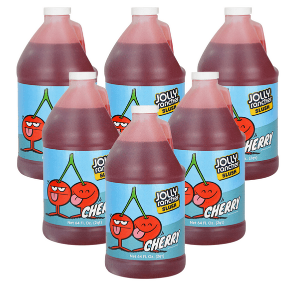 Jolly Rancher Cherry Slushy Syrup, 5:1 Concentrate, 1/2 Gallon / 64 oz - Bulk Food Service