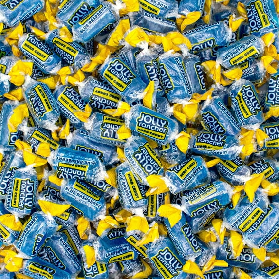 Jolly Rancher Blue Raspberry Hard Candy - 1 LB, Bulk Individually Wrapped Candy, Resealable Bag - 1 Pound (16 Oz)