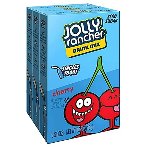 Jolly Rancher Cherry Singles To Go 3 Boxes Of 6 Packets Each