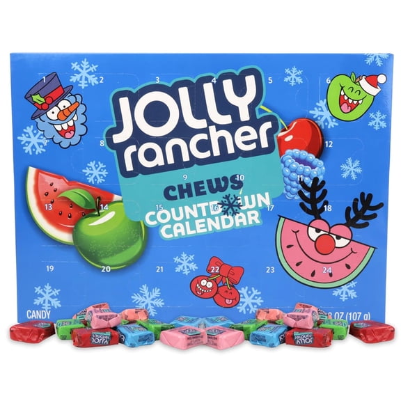 Jolly Rancher Chews Advent Calendar, Countdown to Christmas, 24 Days, 3.8 Ounces