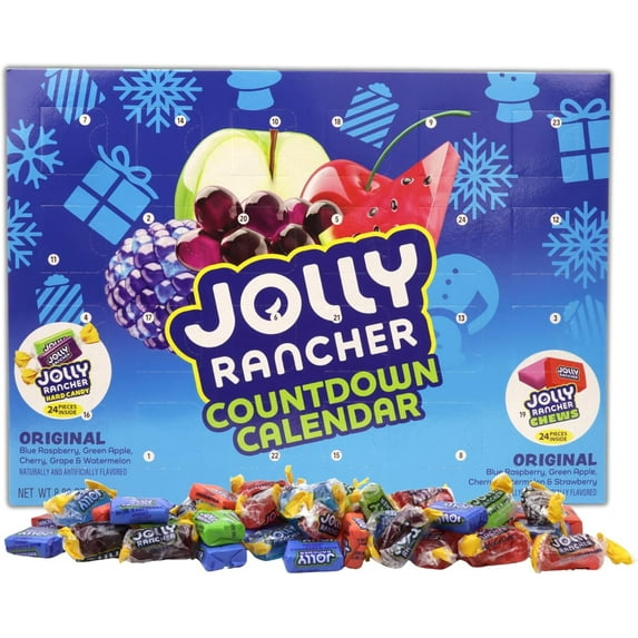Jolly Rancher Christmas Advent Calendar, Holiday Countdown, 8.82 Ounce Box