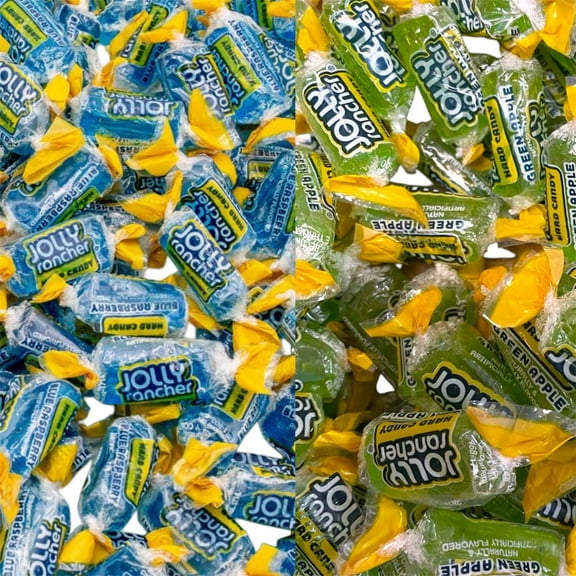 Jolly Rancher Duo Green Apple & Blue Raspberry Candy  Sour & Sweet Hard Candy Mix  Tangy Fruit Flavors, 2 (8oz) Bags  Party Favors, Snack & Gift Idea