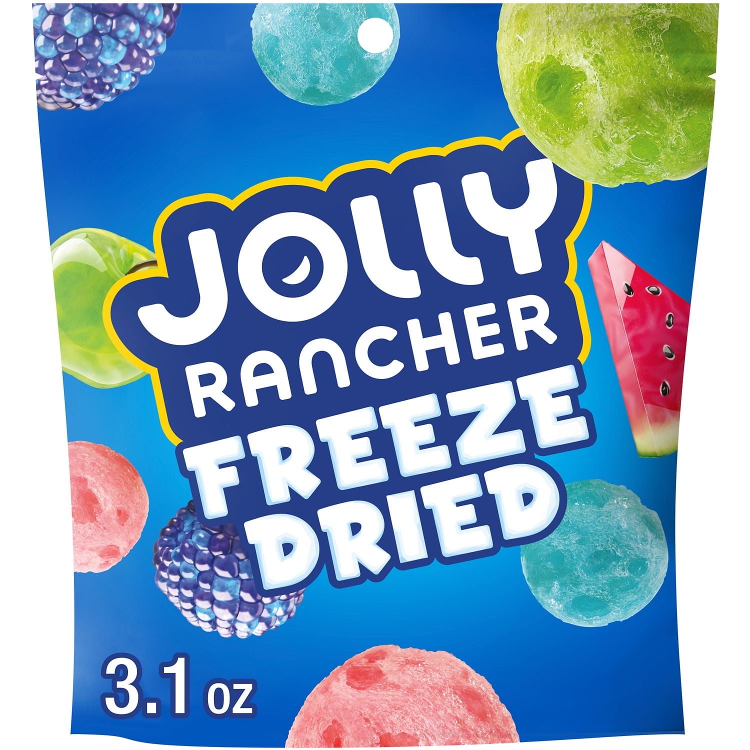 Jolly Rancher Freeze Dried Original Fruit Flavored Candy, Bag 3.1 oz- Pack of 2