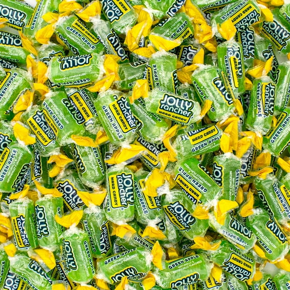 Jolly Rancher Green Apple Hard Candy - 1 LB, Bulk Individually Wrapped Candy,  Resealable Bag - 1 Pound (16 Oz)