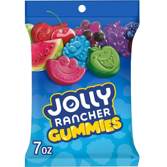 Jolly Rancher Gummies Assorted Fruit Flavored Candy, Bag 7 oz
