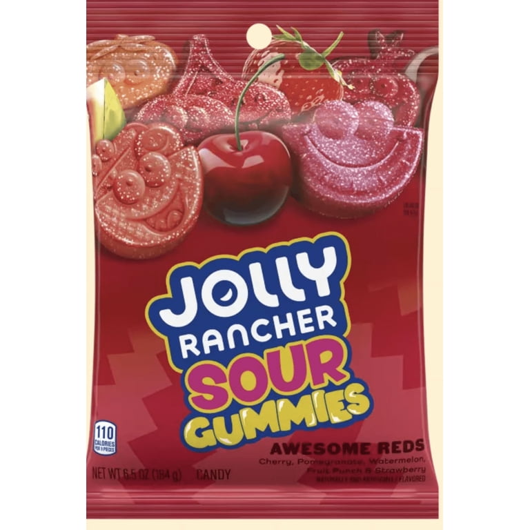 Jolly Rancher Gummies Sour Awesome Reds Assorted Fruit Flavored